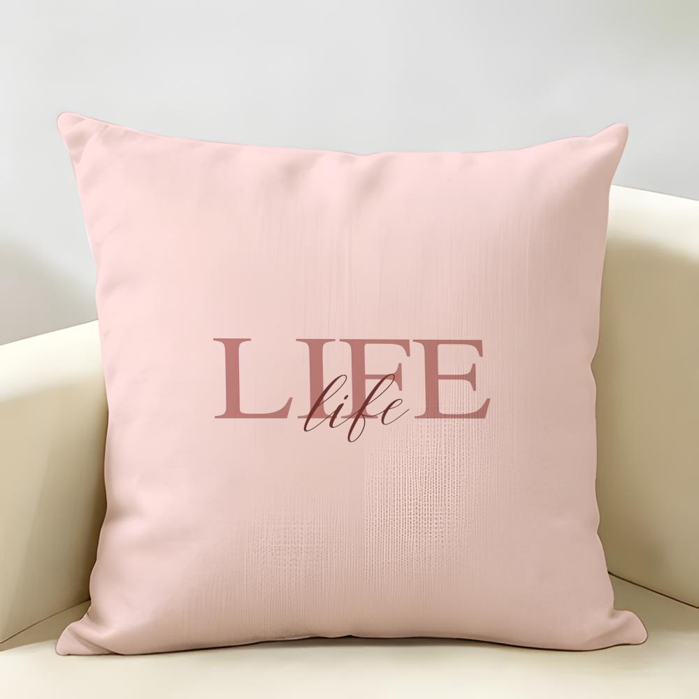 Simplicity Fashion Text Love Cushion Cover Natural Linen Organic Fabric DoubleSided Printing Room Sofa Decor Pillow Case