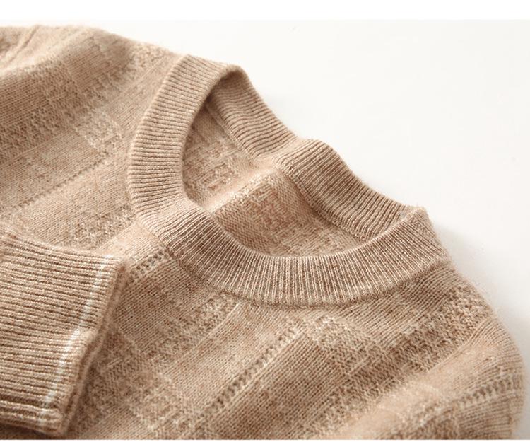 Women's 2025 Autumn/Winter Cashmere Round Neck Long Sleeve Soft Pullover Sweater