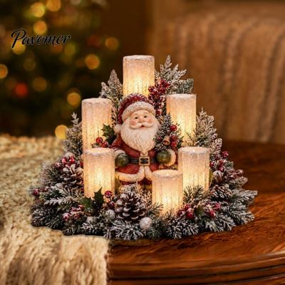 Elegant Party Supplies Christmas Lighted Centerpiece, Atmospheric Ornament with Warm Glow, USB Festive Living Room Accents Powered Plastic Crafts for