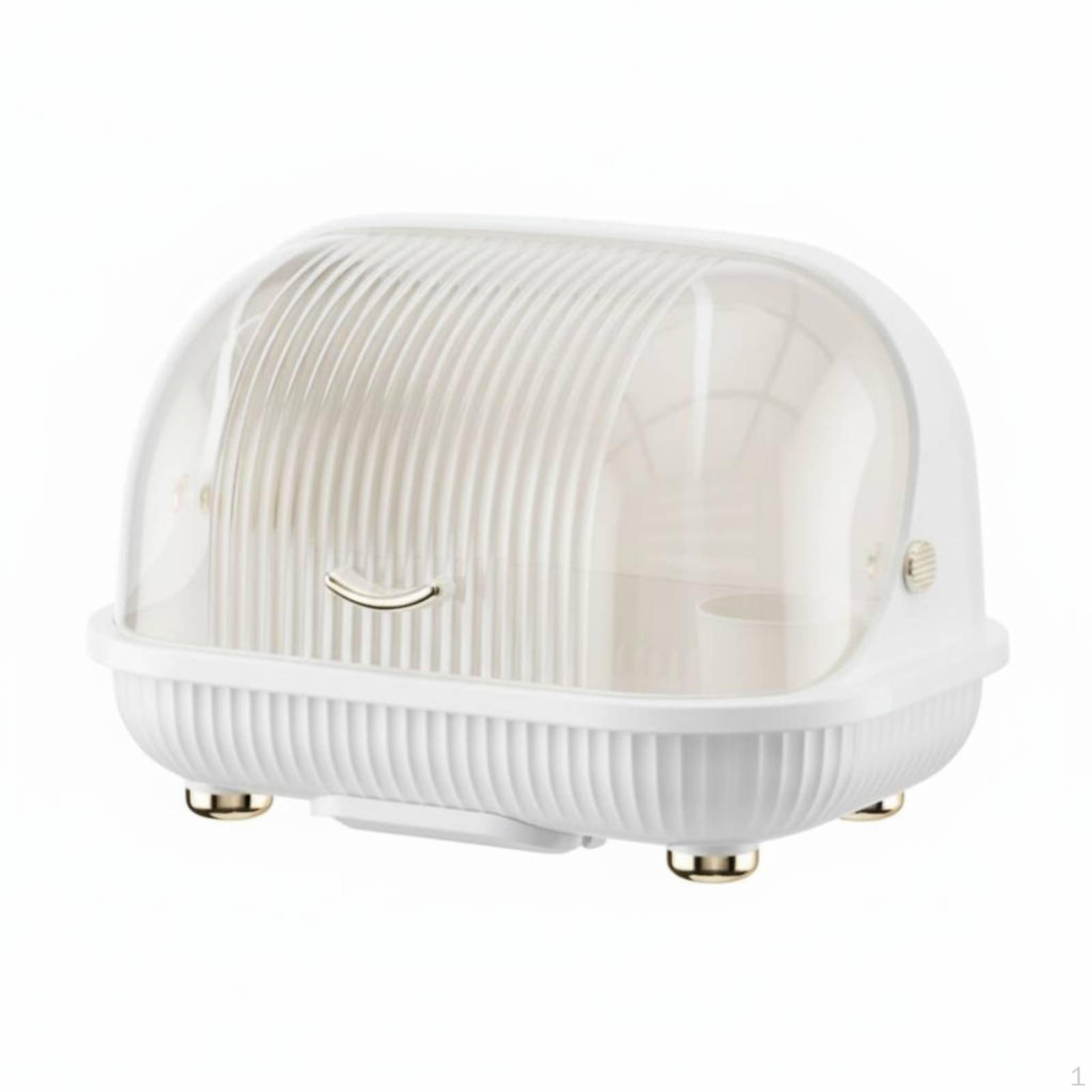Dish Drainer with Lid Removable Drainboard Covered Drainage Rack Fast Draining