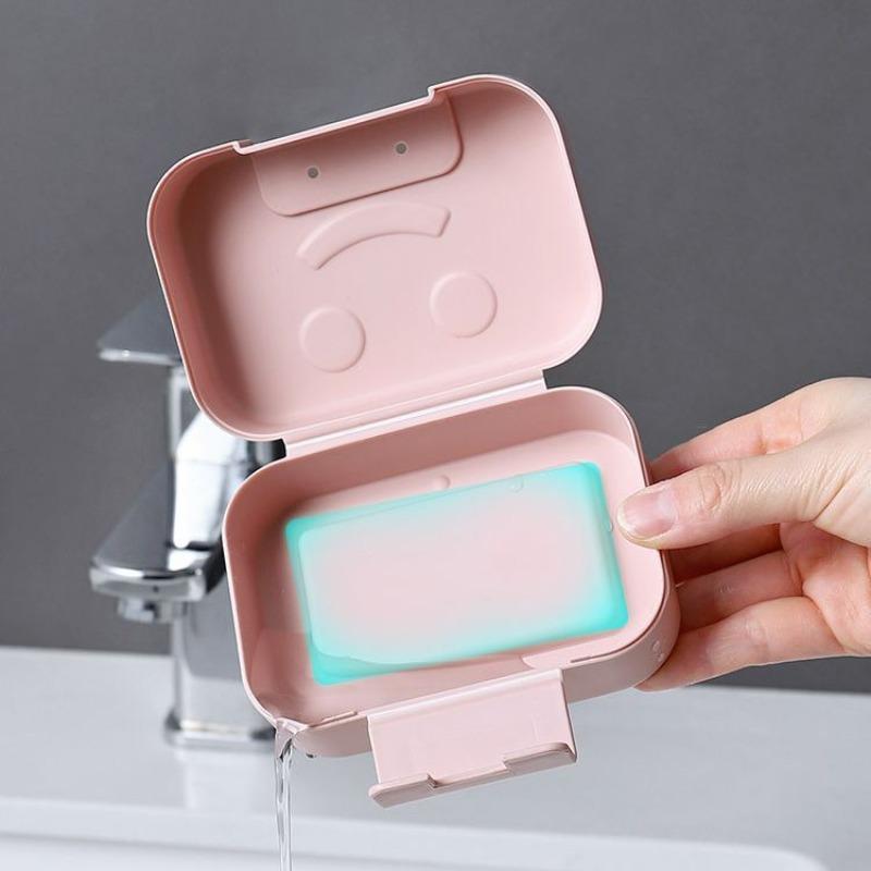 1pc Soap Box with Lid Travel Reusable Dish Holder Organizer Container Soap Case Bathroom Accessories Outdoor Soap Storage Box