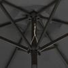 Anthracite LED Illuminated Sun Umbrella 200 X 211 Cm Aluminum Frame