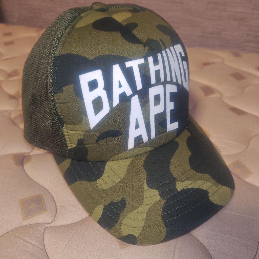 Used A BATHING APE Camouflage Mesh Cap Hat