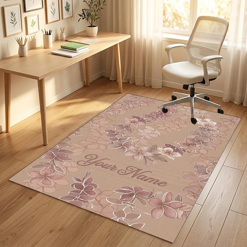 Alfombra de Terciopelo de Cristal con Temática de Jardín Floral Alfombrilla Suave Personalizada con Nombre y Texto Decoración del Hogar