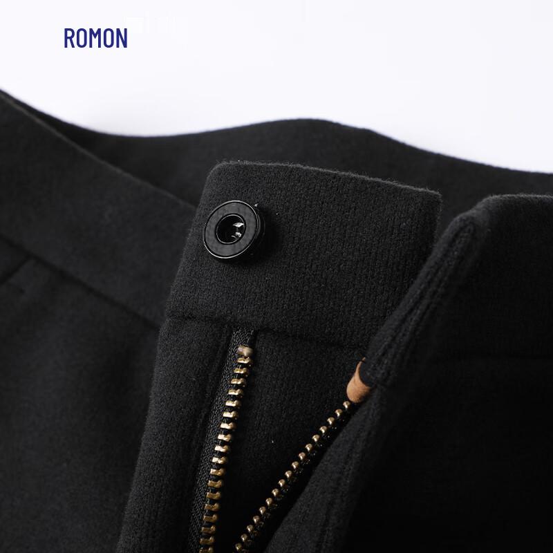 Romon Men's Wool Blend Knitted Straight-Leg Casual Pants