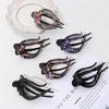 Shiny Hairpins Flexible Headwear Rhinestone Hair Clip Heart  Flower Acrylic Hollow Claws