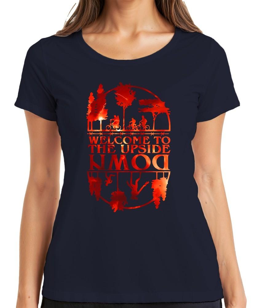 Welcome To The Upside Down Sci Fi 80s Retro Horror Stranger Unisexs Tshirt S