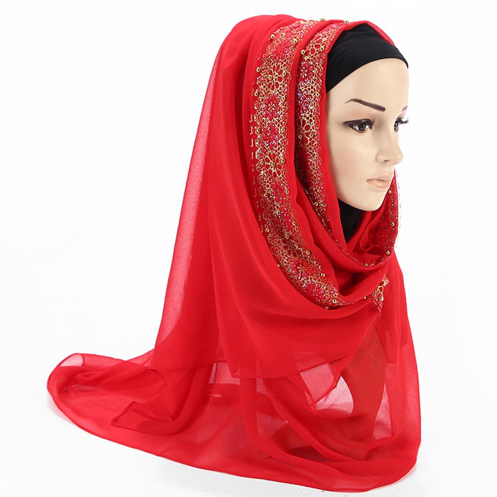 Buy Fashion Women Chiffon Scarf Muslim Soft Wrap Long Shawl at