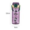 Water bottle new cartoon straw cup with buckle portable handle plastic cup student school cup wholesale