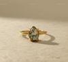 Moss Agate Ring, 18k Gold Vermeil Sterling Silver, Promise Ring