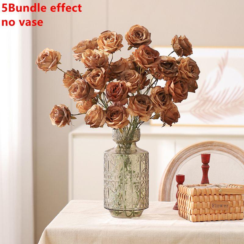 

1 шт. Искусственный цветок розы Искусственный шелковый цветок Букет Искусственный цветок для DIY Свадебный центральный декор Девичник Домашний декор коричневый