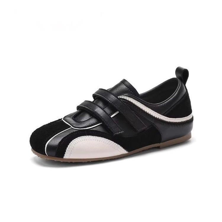 Thick-soled Lightweight Velcro German Training Shoes Women's 2025 Autumn New Fashion Versatile Casual Comfortable Soft-soled White Shoes