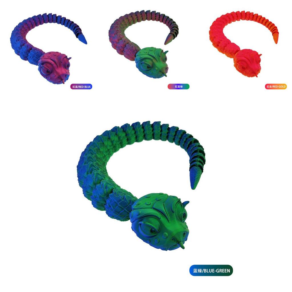 Adorable 3d Printed Snake Toy With Big Eyes For Creative Decor In Aquariums And Parties
