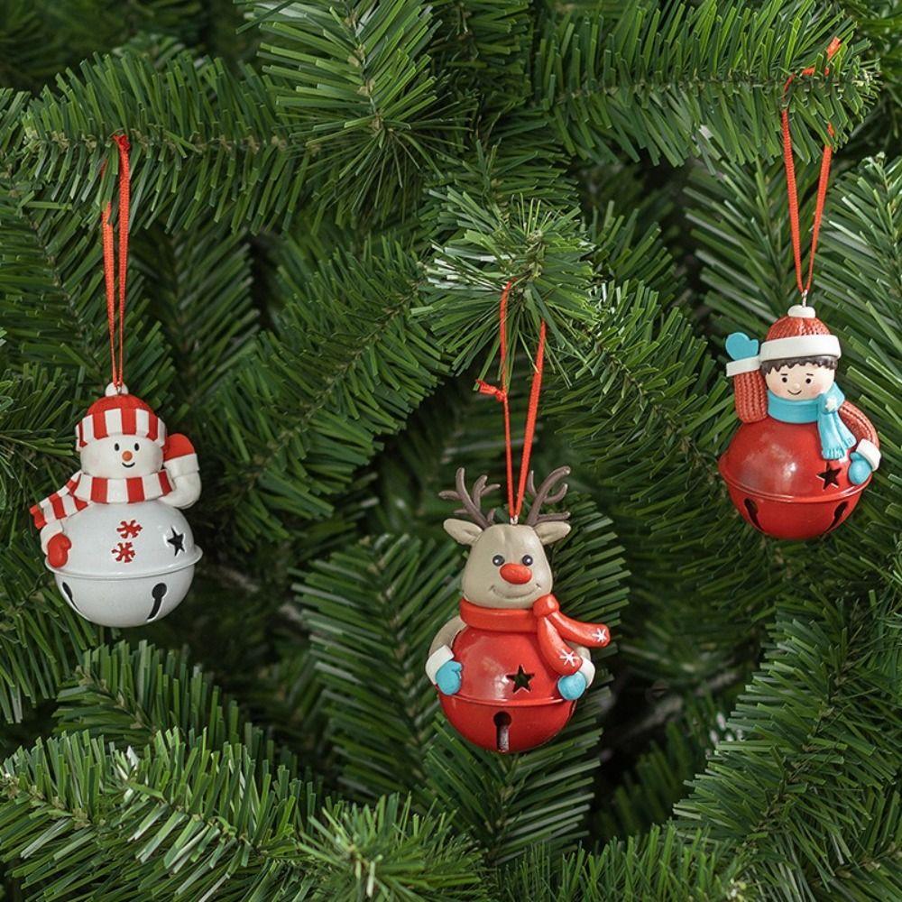 Cute Design Christmas Tree Hanging Bells Santa Claus Xmas Decor Cartoon Snowman Pendant  Festival