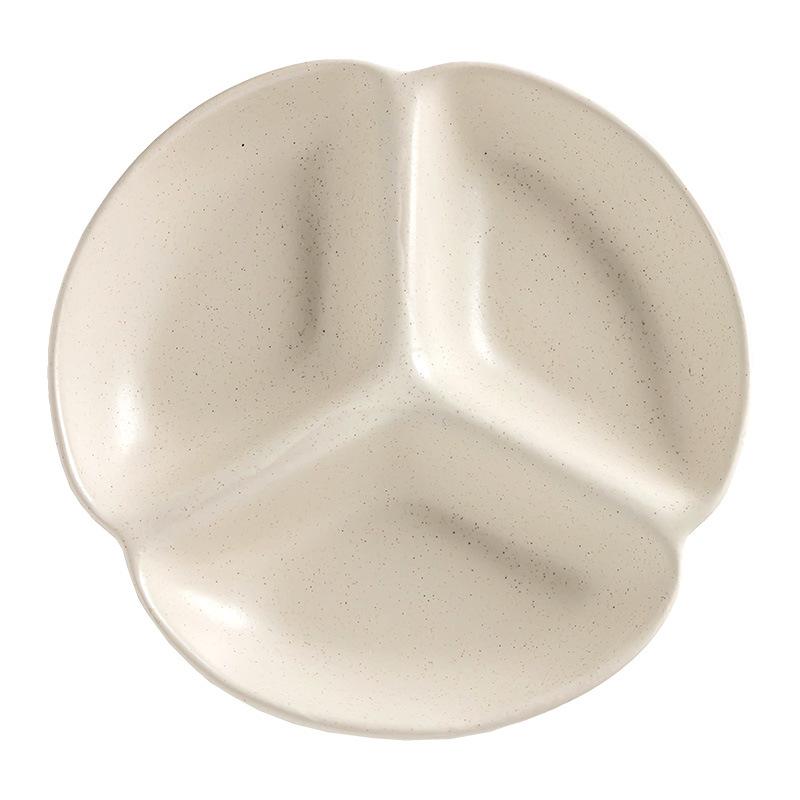 Creative Ceramic Sub-Plate Fat Reduction Quantitative Three-Grid Plate Simple Wind Fruit Plate Breakfast Plate Children'S Household Plate