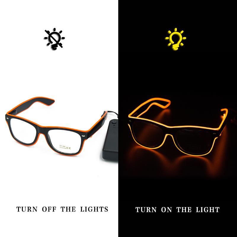 Leuchtende LED-Brille, Neon-Party-Brille, blinkende EL-Draht-Glow-Galaxy, leuchtende Neuheit, Geschenk, leuchtende Sonnenbrille, helles Lichtzubehör