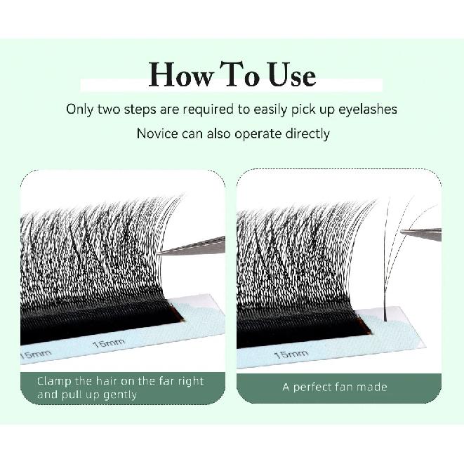 Yelix Smaller Opening 3D Lashes Narrow 3D W Shape Eyelash Extension Premade Volume Fan Lashes Natural Soft Eyelash
