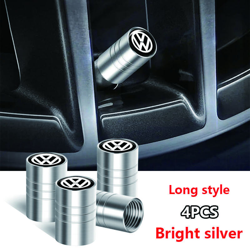 New 2026 Car Wheel Tire Valve Caps Stem Case With Logo Auto Styling For VW GTI Scirocco Tiguan Polo Passat B6 T5 Golf Jetta Accessories EP1