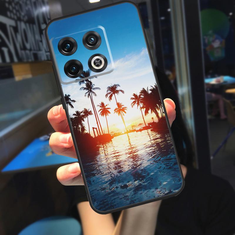 sunset palm trees Funda For OnePlus 12R 13 R 12 11 9 10 Pro 8T 9RT 10T OnePlus Nord 4 CE 2 3 Lite N20 N30 Case