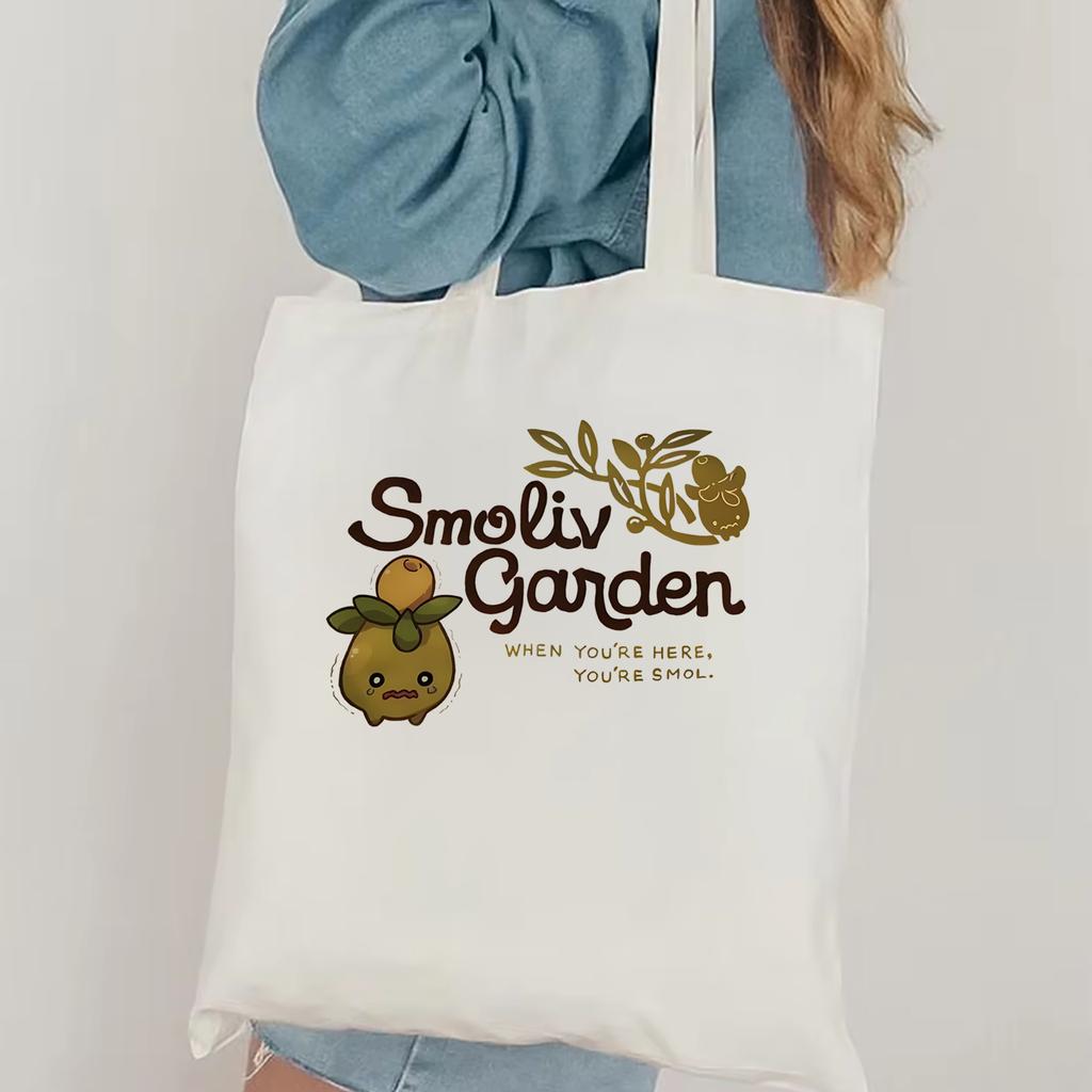 Garden Pokemon Cute Canvas Tote Bag Ladies Casual Portable Shopping Bag Pokemon Anime Shoulder Bag