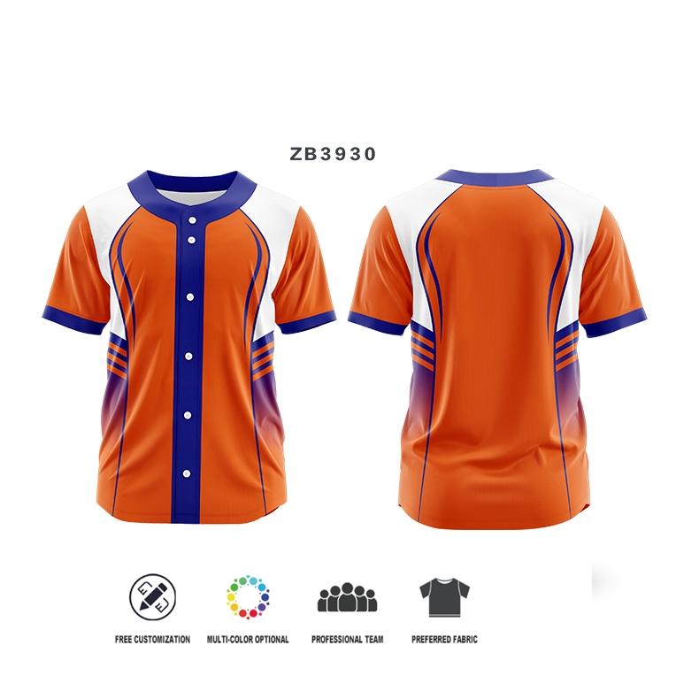 Customizable Men Spirit Button Baseball Jerseys Hip Hop Baseball T-Shirt Sublimation Printed Name Number Logo Uniforms ZB3924