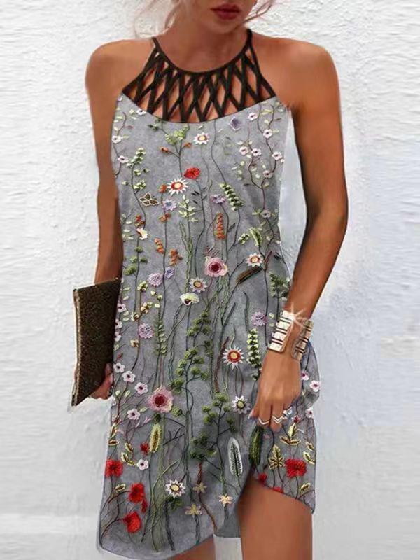 2023 Ethnischer Stil Mesh Ärmelloses Freizeitkleid für Damen - Europäische & Amerikanische Frühjahr/Sommer Kollektion