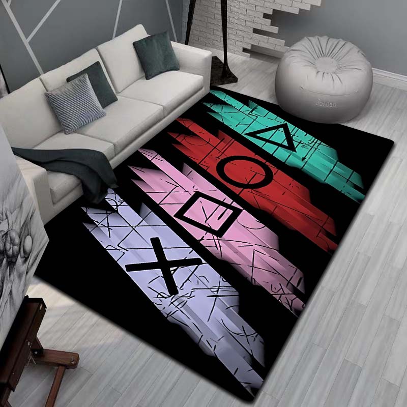 Gaming Teppich für Jungenzimmer Gamer Teppich mit Gamecontroller Teppich für Spielzimmer Esports-Raum und Jungen Spielzimmer-Themen Schlafzimmer Bodenmatte