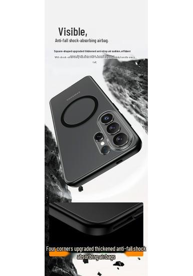 Compatible Samsung S26 Ultra Transparent Frosted Magnetic Airbag Drop-Proof Protective Case