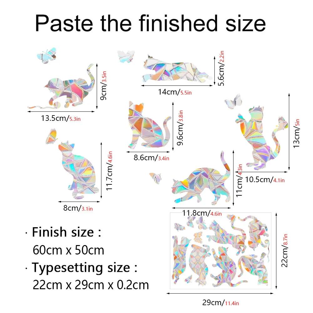 Rainbow Suncatcher Window Stickers PVC Cartoon Cat Dog Butterfly Prism Glass Wall Sticker Home Bedroom Window Decoration