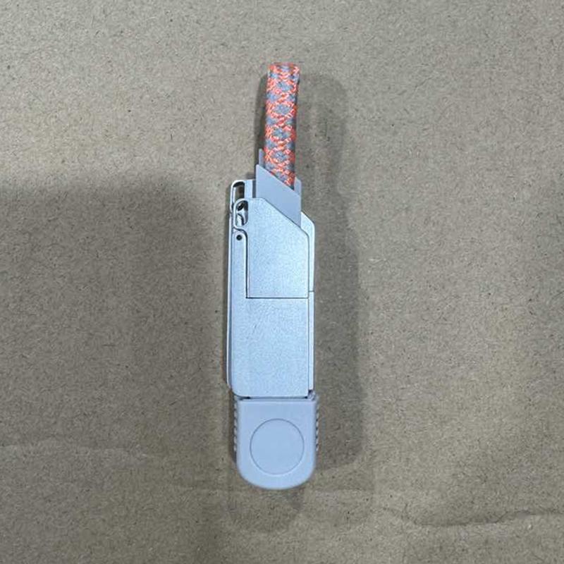 Zinc Alloy 4-In-1 Portable Keychain Charging Cable 60W Pd Fast Charge Data Cable Adapter Travel Portable Magnetic Keyring