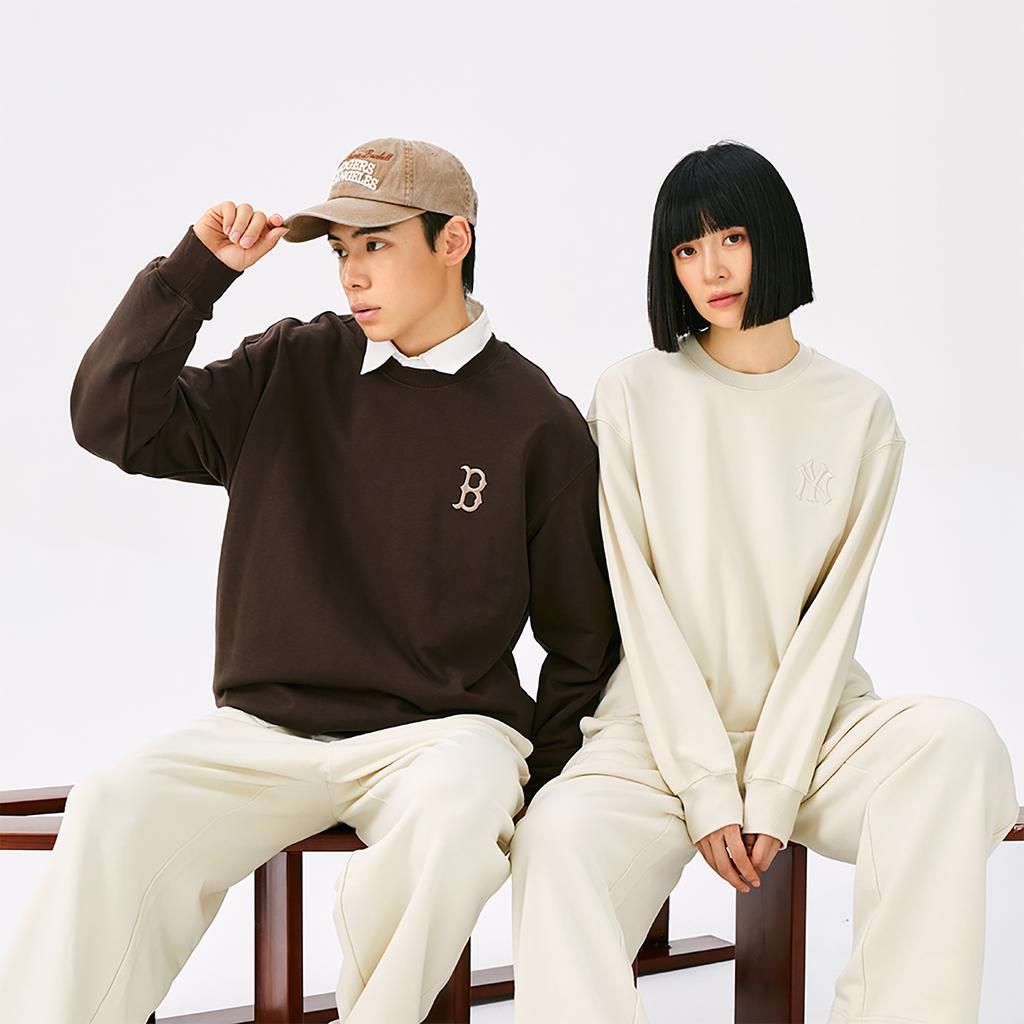 New MLB MONOGRAM Collection Basic Boston Red Sox 25FW Sweatshirt Unisex Standard Brown 3AMTM0654-43BRS