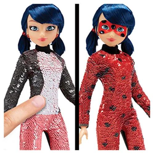 MIRACULOUS Marinette Lalka Biedronka z cekinami Fashion Flip PLAYMATES 