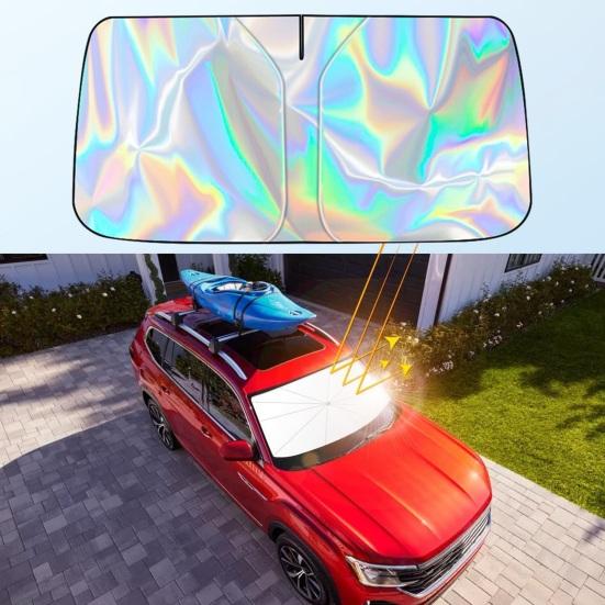 Car Windshield Sun Shade with Reflective Foil Foldable Heat-Resistant Sunshade UV Protection Car Shade for Most Cars SUVs