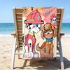 proof beach towel with a Paw Patrol characters pattern - soft,absorbent,quick-drying,machine washable - perfect for swimming,camping,bathing