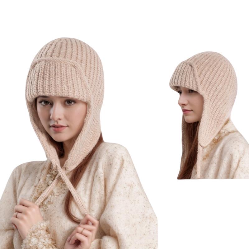 Korean Style Ear-Protecting Knitted Woolen Hat for Autumn/Winter - Unisex Lei Feng Aviator Hat