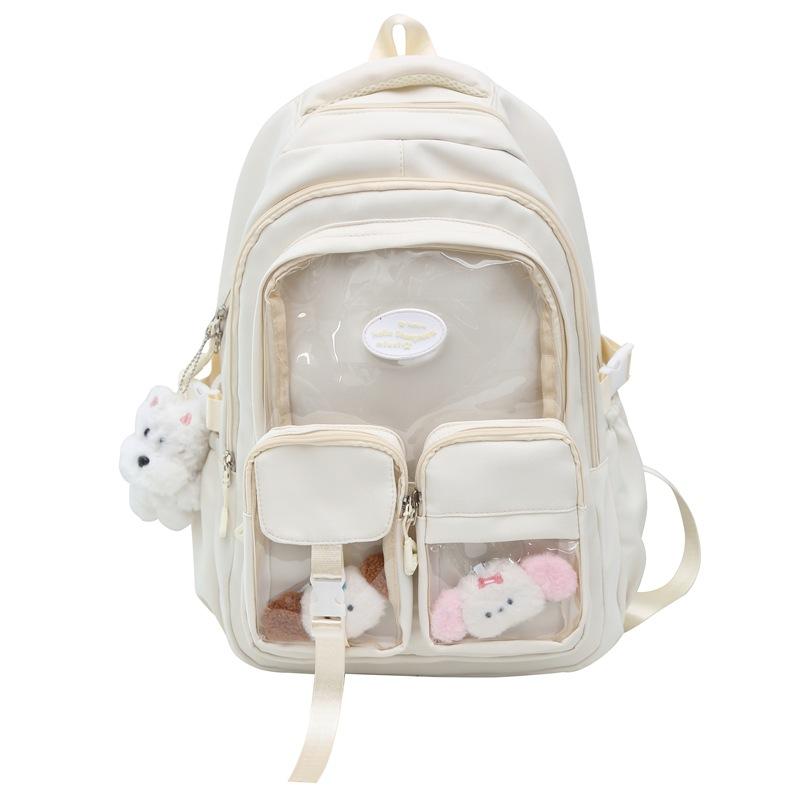 Cute Pain Bag Ins Wind School Bag Female Junior High School Student Japanese Large Capacity Transparent Backpack Versatile Student Backpack Tide
