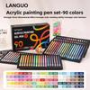LANGUO 90/6 Colors Glitter Acrylic Painting Gel Pen Set 1.0mm Large Capacity Writing Pen Stationery Office School Supplies