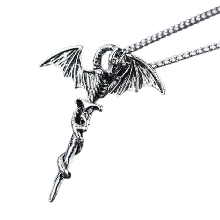 Metall Stahl Halskette für Männer mit einzigartigem Anhänger, Punk Style Kettenhalskette Verstellbarer Modeschmuck für Freund