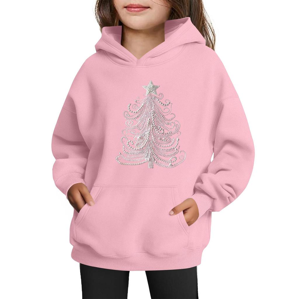 Sweatshirts For Teen Girls Hoodies Long Sleeve Drawstring Pullover Cute Printed Oversized Hoodie Christmas