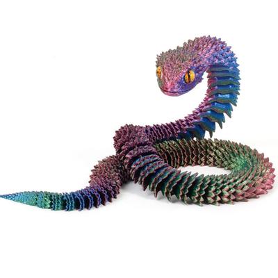 Realistisches 3D-gedrucktes Schlangenspielzeug Mehrfarbig Drehbar Simulierte Schlangendekoration Heimdekoration 30/45/60cm Tier-Simulationsmodell