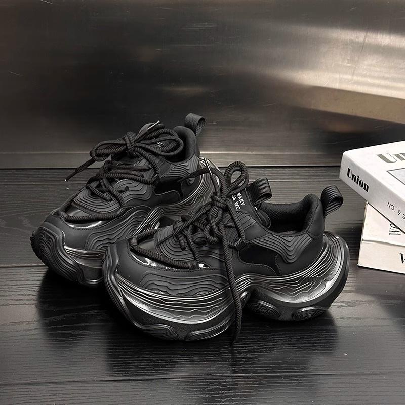 

Модная ретро женская обувь, нишевая трендовая обувь на платформе, новая универсальная повседневная обувь, весна 2025 40 чёрный