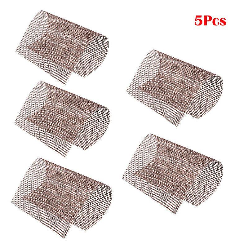 5pcs Bbq Grill Mesh Nonstick Mat Reusable Sheet Heat Resistant Baking Cooking