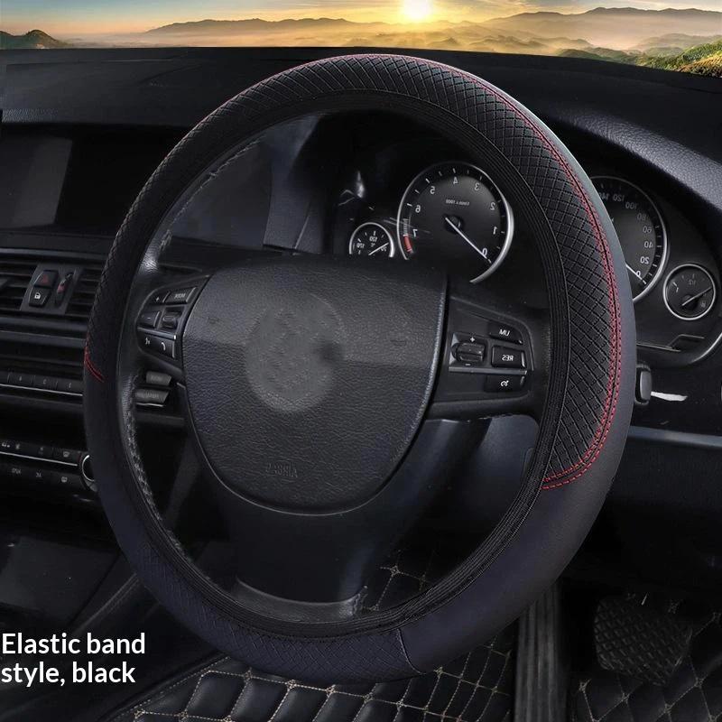 Durable 37-38cm Faux Leather Steering Wheel Cover Universal Design for Smooth Handling