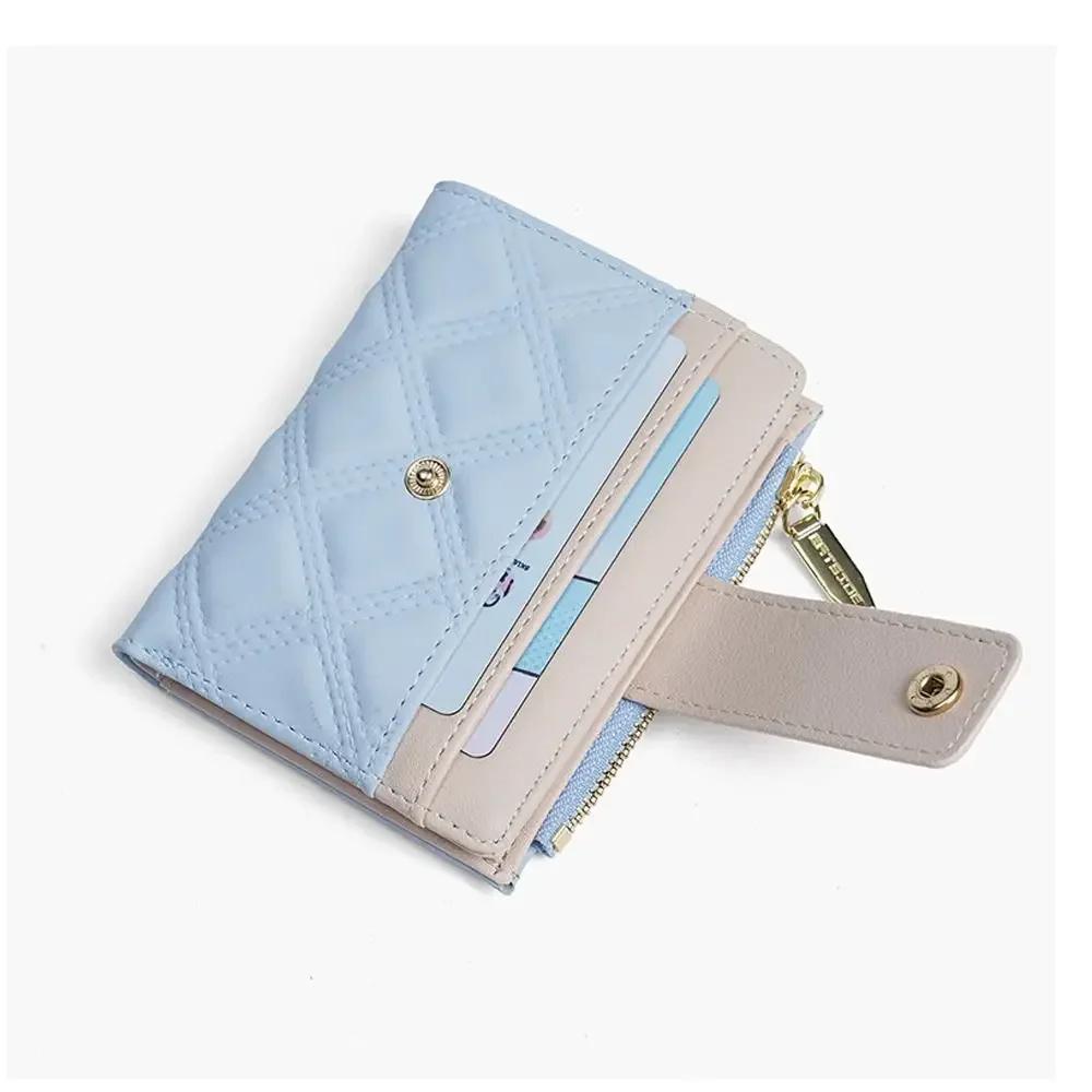 Women Ladies Plain Wallet Card Holder Cute Wallet With Card Slot Leather Purses Portable Coin Purse Large Capacity Money Bag