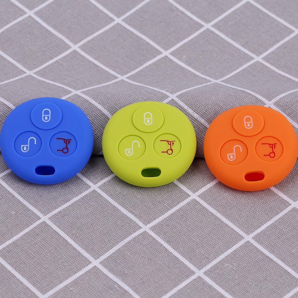 3 Buttons Silicone Remote Key Shell Fob Car Case For Mercedes Benz Smart Fortwo 450 Forfour Roadster City-Coupe Car Styling