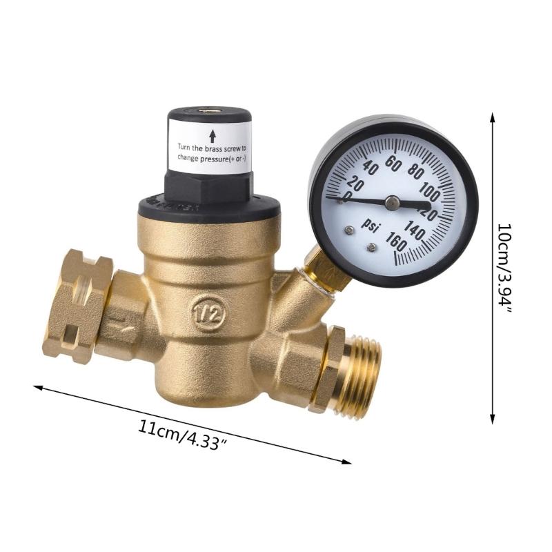Camper Adjustable Water Pressure Regulator RVBrass Water Pressure Reducer Valves