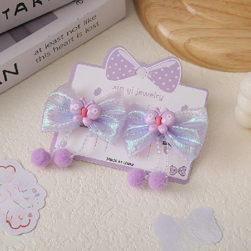 Korean Lace Bow Children's Headgear Little Girl Temperament Lace Hairpin Handmade High-end Headgear Hair Clip