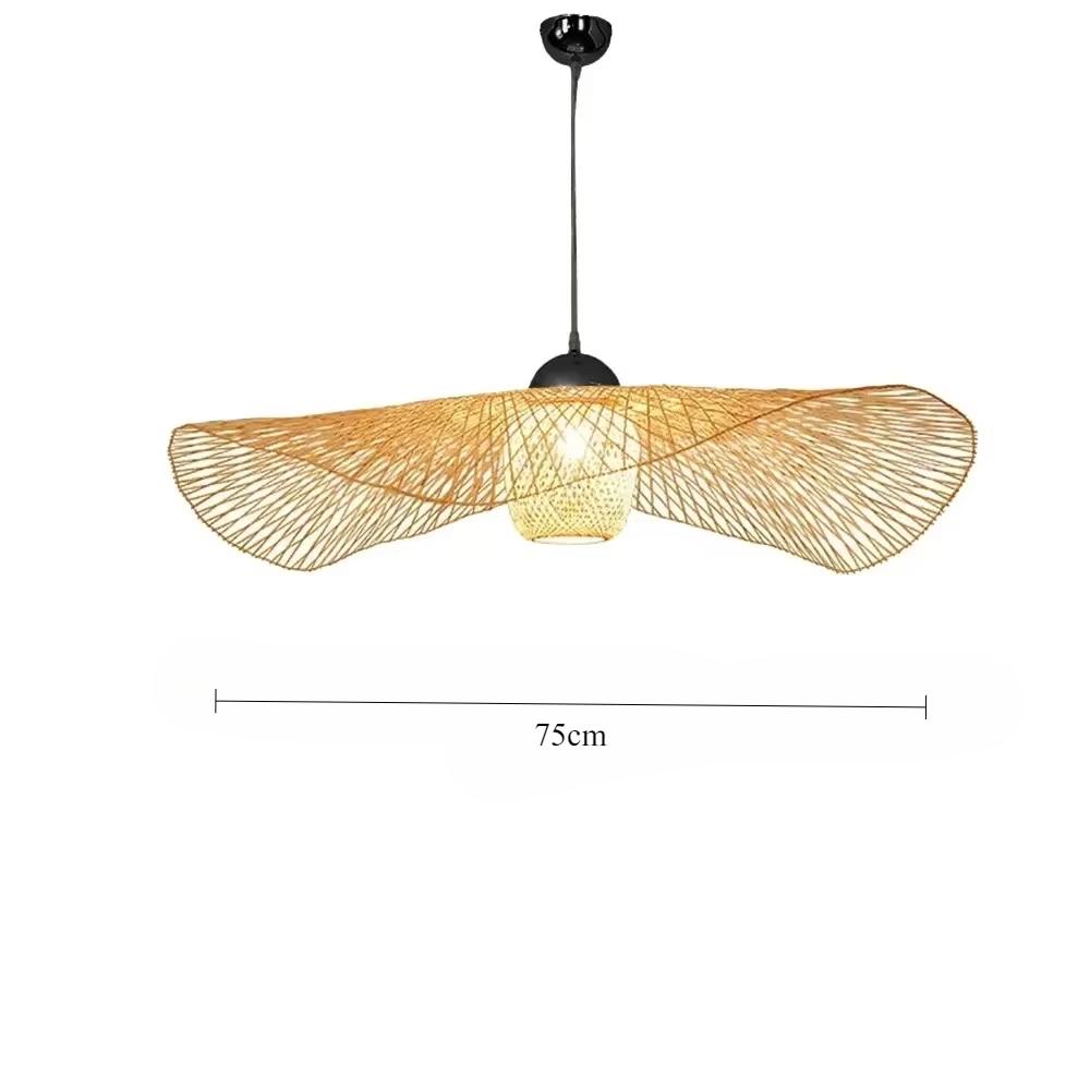 45/55/75CM Bamboo Pendant Lights E27 Lamp Fixtures Hanging Ceiling Light Bamboo Chandelier for Restaurant Home Bar Cafe Bedroom