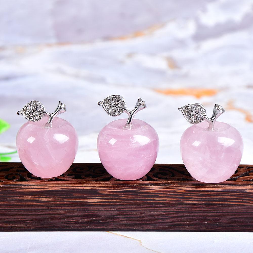 1PC Healing stone Natural Rose Quartz Pink Apple Can Be Used for Couple Decorations Home Decoration Study Room Decoration DIY Gift