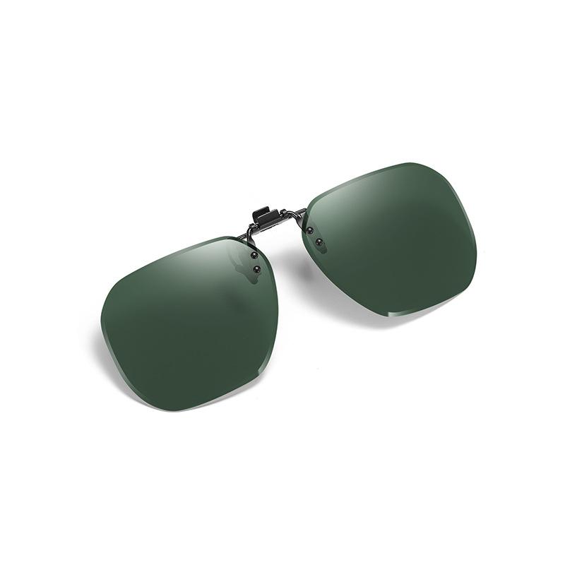 Clip On Flip Up Glasses Polarized Photochromic Sunglasses Lens Anti Glare UV400 Goggles Night Vision Yellow Driving Eyepiece